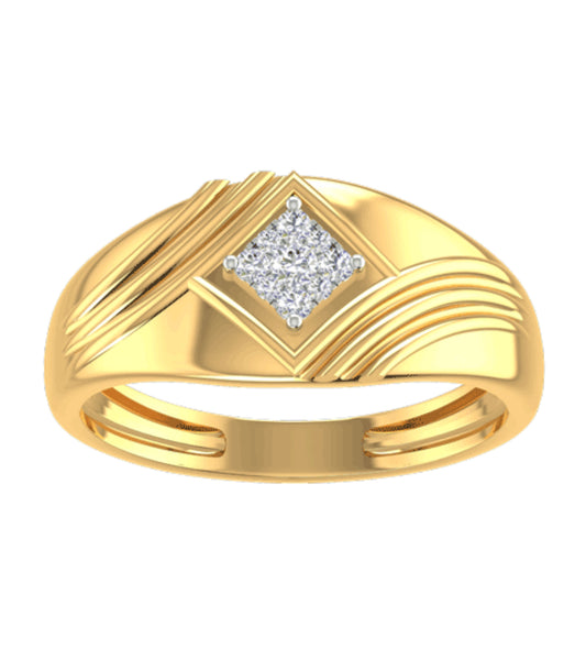 Diamond studded Gold Ring for Men