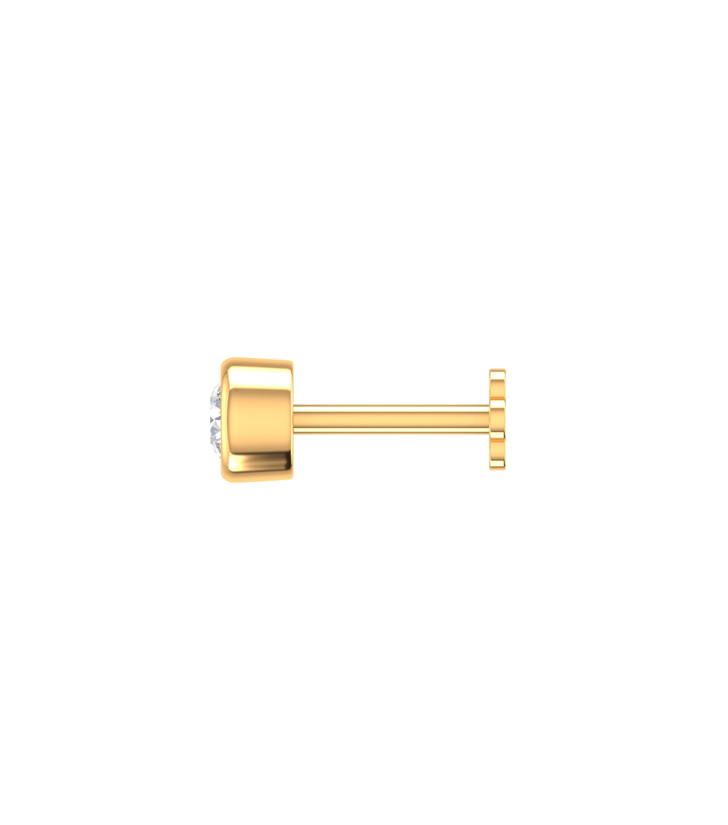 Diamond studded gold nose pin